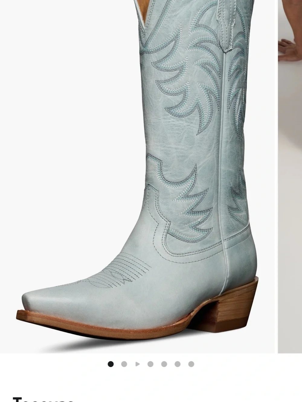 Tecovas Women’s Over-the-Knee Boots in Light Blue Leather